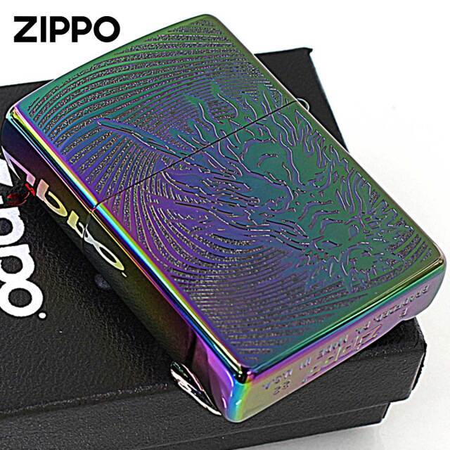 Zippo ジッポー 鯉 龍 ドラゴン 登竜門 レインボー ニッケルメタル貼り