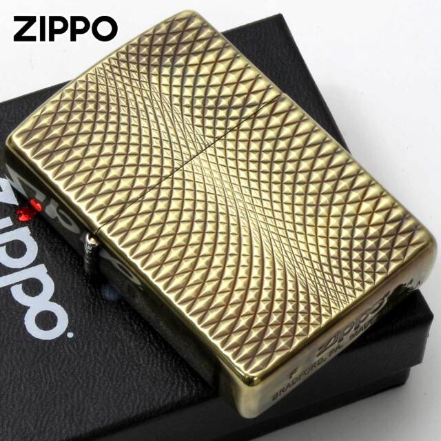Zippo ジッポー アンティーク風 ユーズド ダイヤモンドカット 両面加工
