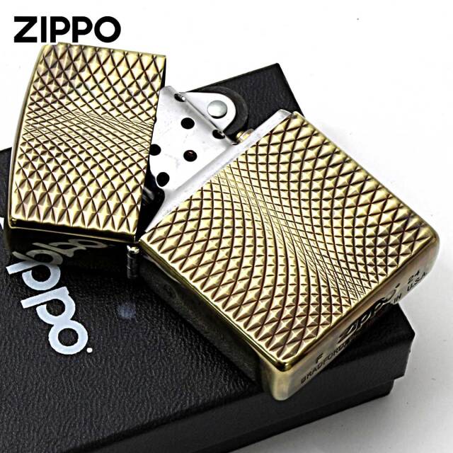 Zippo ジッポー アンティーク風 ユーズド ダイヤモンドカット 両面加工