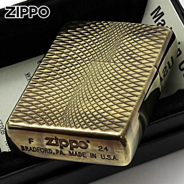 Zippo ジッポー アンティーク風 ユーズド ダイヤモンドカット 両面加工