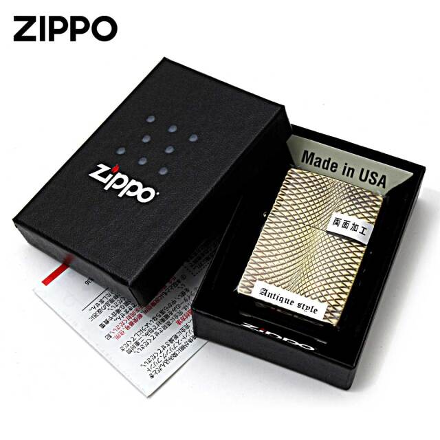 Zippo ジッポー アンティーク風 ユーズド ダイヤモンドカット 両面加工
