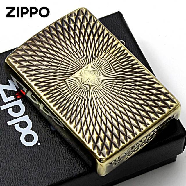Zippo ジッポー アンティーク風 ユーズド ダイヤモンドカット 両面加工