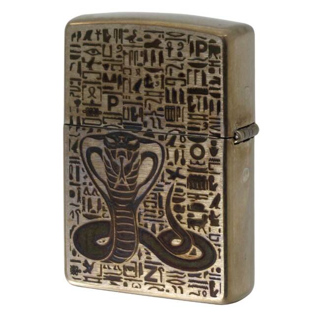 Zippo ジッポー ビンテージ風 ユーズド エジプト神話 天然石