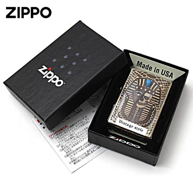 Zippo ジッポー ビンテージ風 ユーズド エジプト神話 天然石