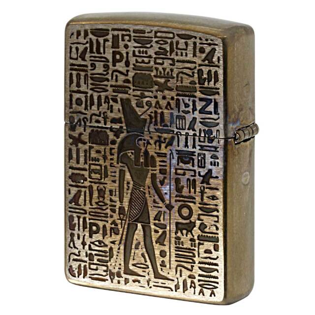 Zippo ジッポー ビンテージ風 ユーズド エジプト神話 天然石