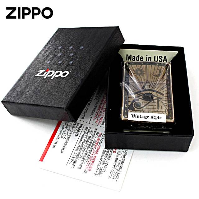 Zippo ジッポー ビンテージ風 ユーズド エジプト神話 天然石