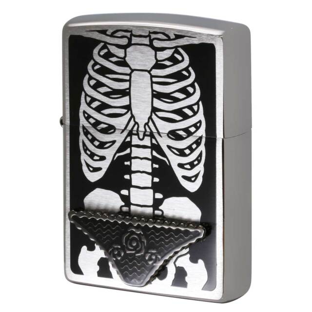 ZIPPO　チェックド　スカル　　　未使用　　　　　　　　　　　　　　　　スカル Zippo ジッポー スカル ドクロ 骸骨 スカルジャケット 金イブシ