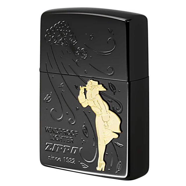 Zippo ジッポー Windy Wind ウインディ 風の中 ブラック Bk メール便可