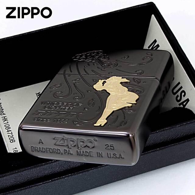 Zippo ジッポー Windy Wind ウインディ 風の中 ブラック Bk メール便可