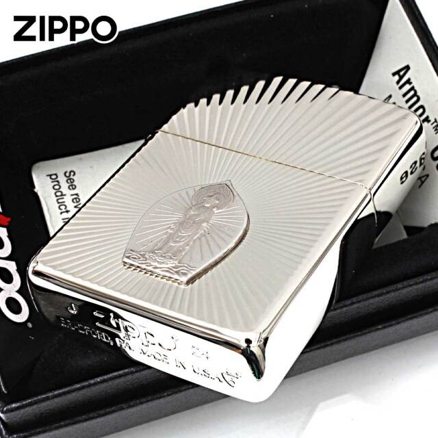 Zippo ジッポー ARMOR アーマー 純銀1000プレート貼り 観世音菩薩