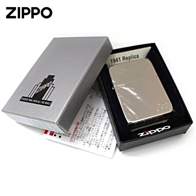 Zippo ジッポー 傷あり 訳あり 1941レプリカ White Nickel 鏡面 Jet
