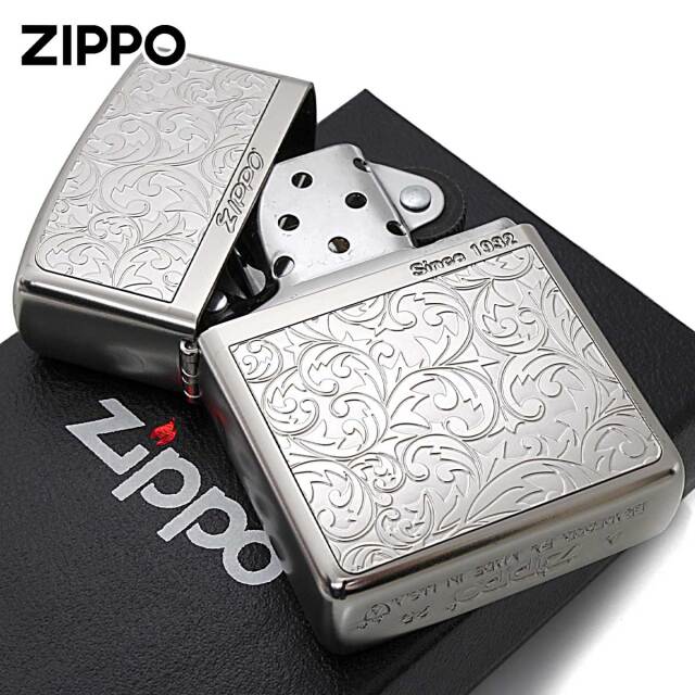 Zippo ジッポー ARMOR アーマー 唐草 アラベスク プレート ホワイト
