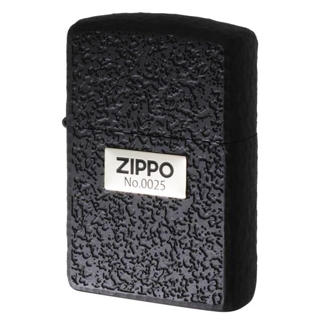 Zippo ジッポー ARMOR アーマー ZIPPO LOGO METAL ディープ ブラック ジッポ ロゴ メタル シリアル番号 シルバープレート M・3Side Leuter DB S