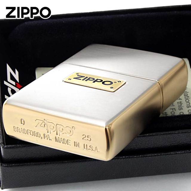 Zippo ジッポー ZIPPO LOGO METAL コンビメッキ ジッポ ロゴ メタル