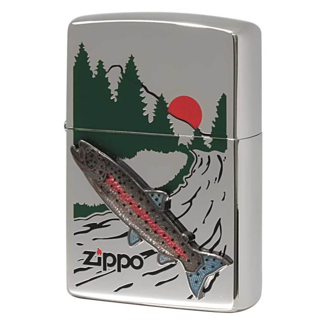 Zippo ジッポー 七宝メタル 淡水魚 フィッシング 釣り イトウ メール便可