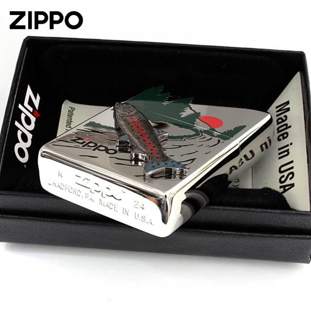 Zippo ジッポー 七宝メタル 淡水魚 フィッシング 釣り イトウ メール便