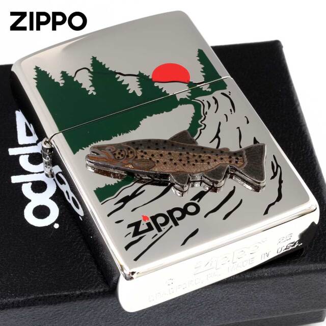 Zippo ジッポー 七宝メタル 淡水魚 フィッシング 釣り ブラウン