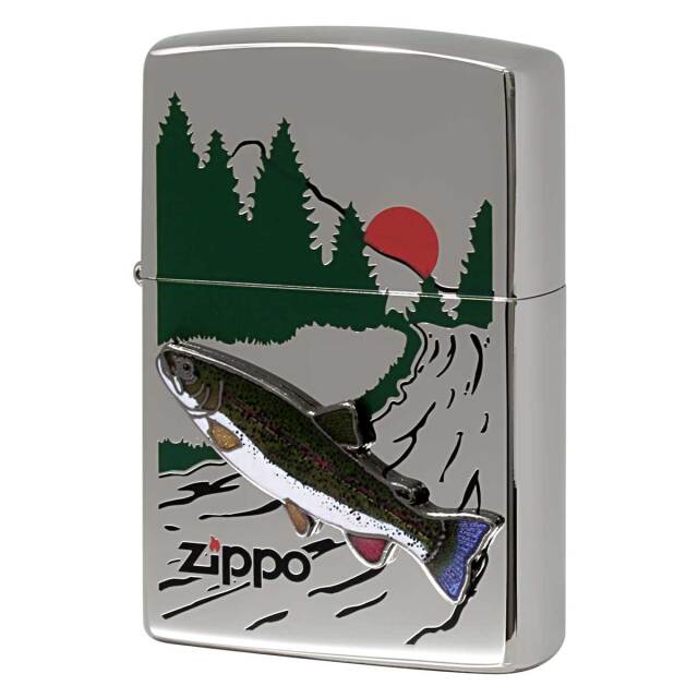 Zippo ジッポー 七宝メタル 淡水魚 フィッシング 釣り ニジマス メール便可
