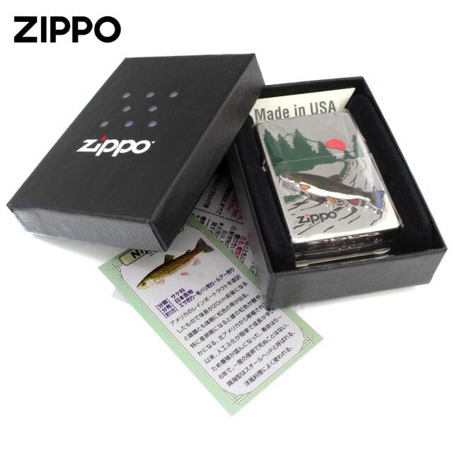 Zippo ジッポー 七宝メタル 淡水魚 フィッシング 釣り ニジマス メール