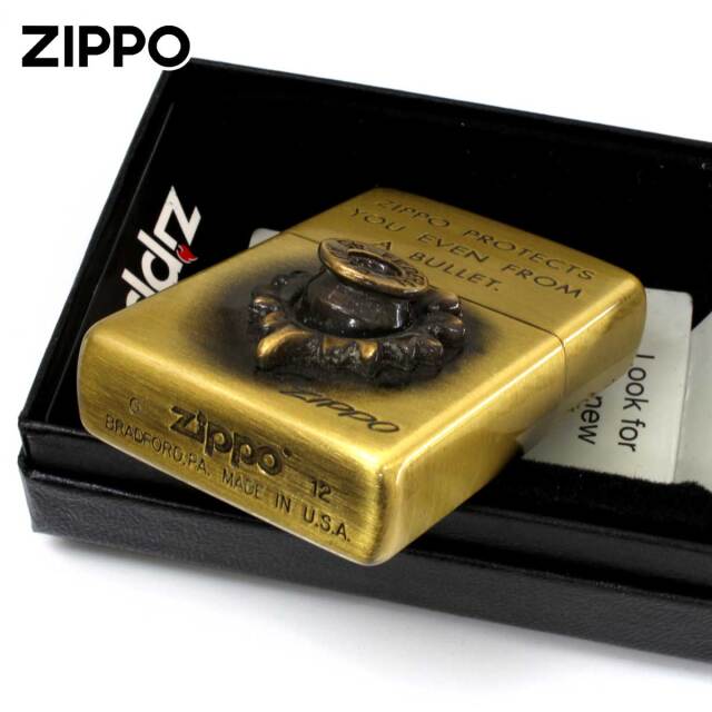 Zippo ジッポー 訳あり傷あり BULLET 弾丸 アンティークブラス BR