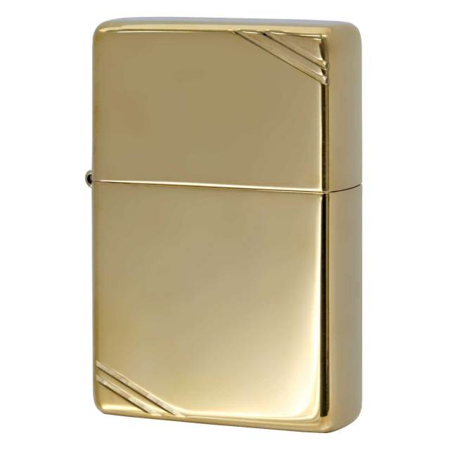 Zippo ジッポー 1937レプリカ 無地 真鍮 ブラス 鏡面 ポリッシュ フラットトップ ビンテージ ダイヤゴナルラン High Polish Brass Vintage No.270 メール便可