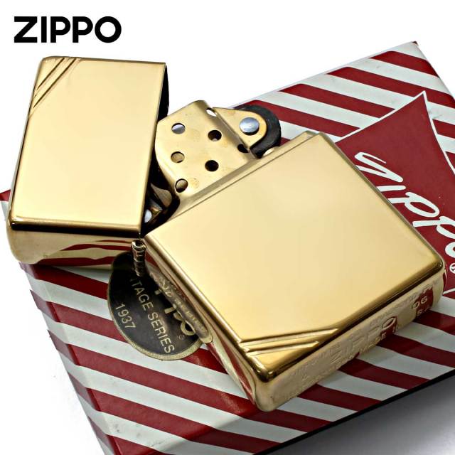 ZIPPO ライター 1937レプリカ ゴールド ジッポ フラットトップ