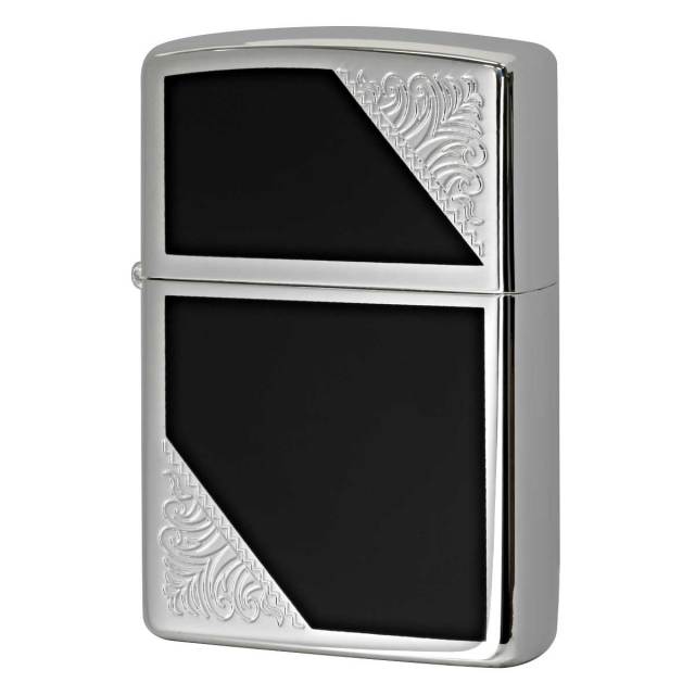 Zippo ジッポー ベネチアンデザイン アラベスク 唐草 両面加工 ブルーマーブル Venetian Design 2SW-BK