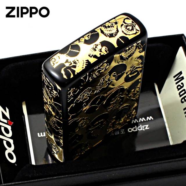 Zippo ジッポー スカル 骸骨 モッシュ スカル 5面加工 ブラック