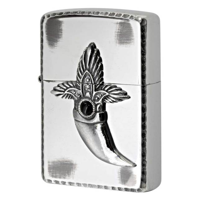 Zippo ジッポー インディアンジュエリー エンブレム シルバーいぶし INDIAN EMBLEM 2SIMO-FANG メール便可