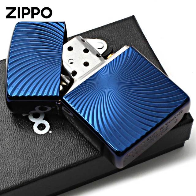 「正規品　限定生産」 Toast ジルコニウム アイスブルー　フィジェット Zippo ジッポー アーマー 彫刻 WAVE ウェーブ 模様 両面加工