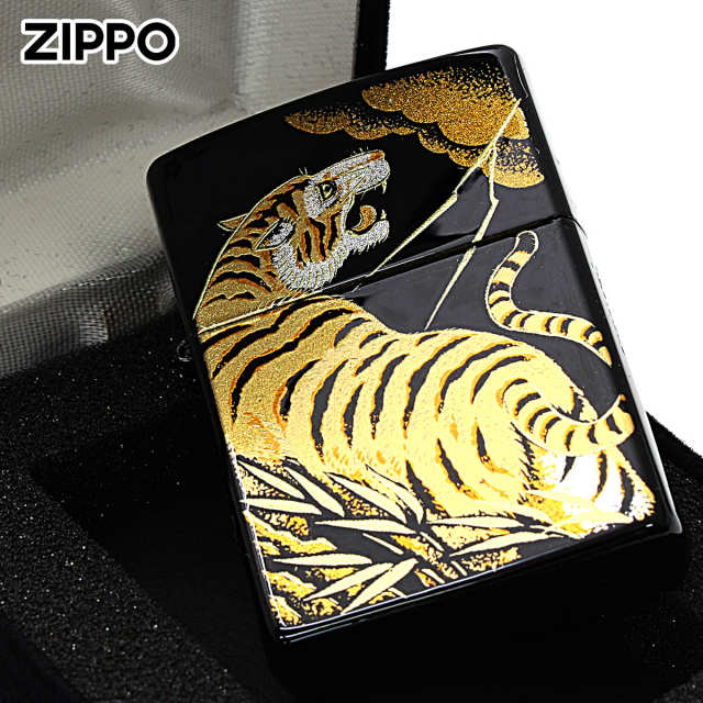 Zippo ジッポー 本金蒔絵 タイガー 伝統工芸 和柄 ゴールドタンク 2LA 