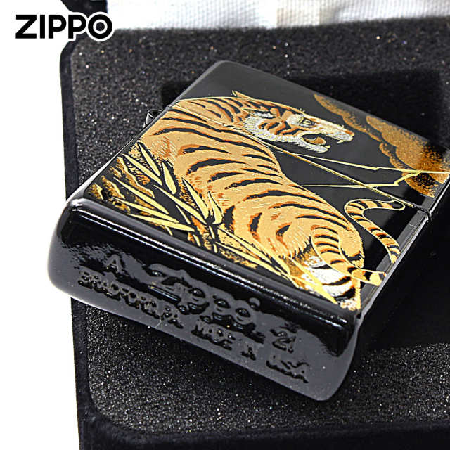Zippo ジッポー 本金蒔絵 タイガー 伝統工芸 和柄 ゴールドタンク 2LA 