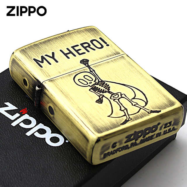 Zippo ジッポー スカル ドクロ 骸骨 真鍮 ブラス ユーズド仕上げ FUNNY  