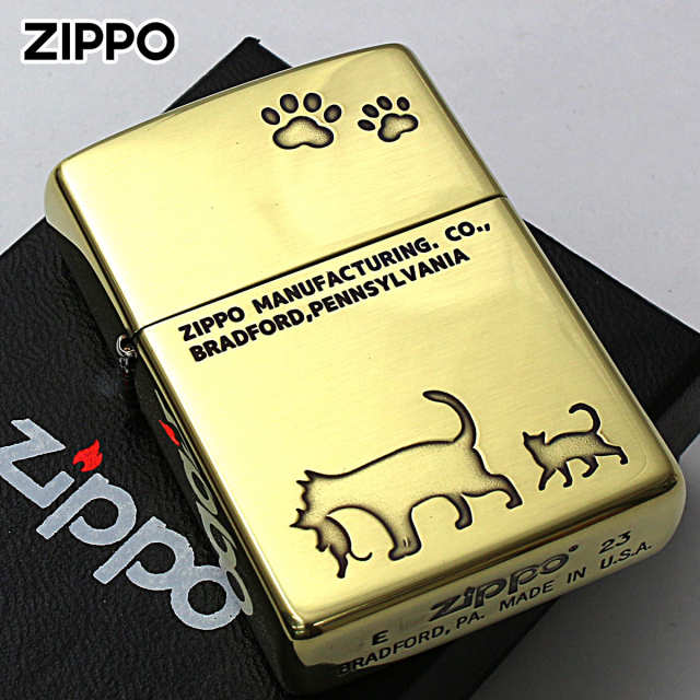Zippo ジッポー ネコ 猫 Cat 足跡 愛くるしい 真鍮いぶし Charming