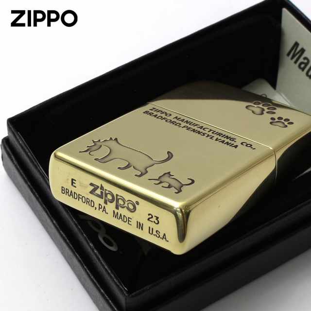 Zippo ジッポー ネコ 猫 Cat 足跡 愛くるしい 真鍮いぶし Charming