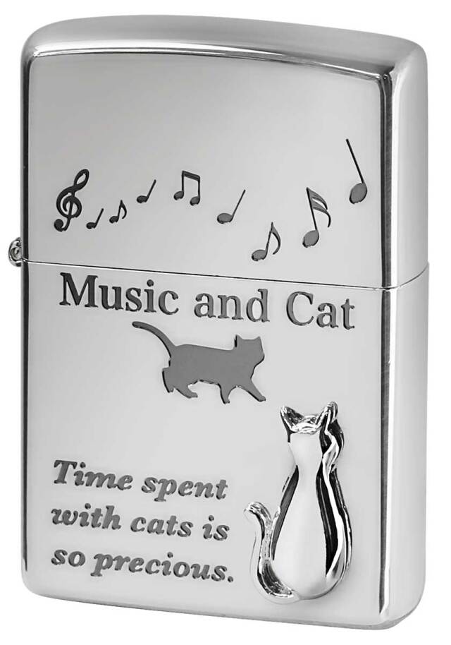 Zippo ジッポー CAT Series キャットシリーズ Music and Cats 音楽と猫 2SIM-MUSICCAT メール便可