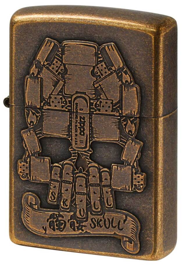 Zippo ジッポー OLD DESIGN METAL PLATE オールドデザイン メタルプレート 2BB-SKULLM メール便可