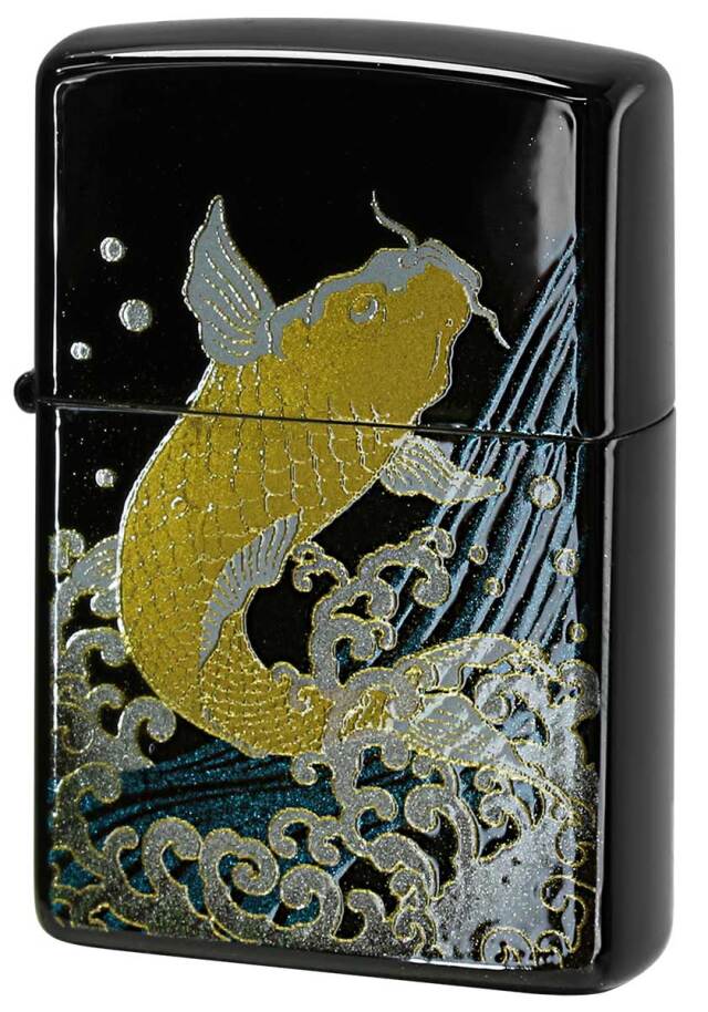 Zippo ジッポー 蒔絵シリーズ 鯉 ブラック 2LA-CARP