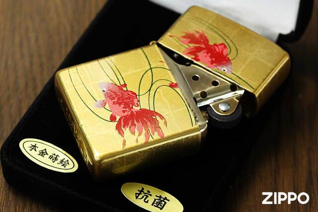 Zippo ジッポー 蒔絵シリーズ 金魚 ゴールド 2LAG-GOLDFISH｜Zippo専門 
