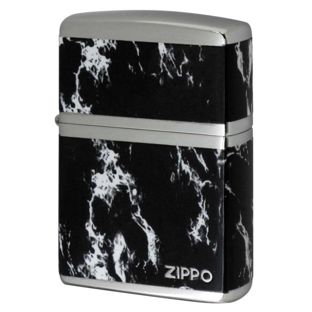 Zippo ジッポー 大理石調 ブラックマーブル ジッポ ロゴ ニッケルメッキ MARBLE LOGO 2NI-4BKZ