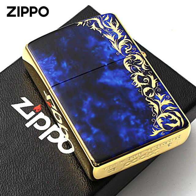 バーバラ・モックの水彩アート２点セット　新品・未使用　送料無料 Zippo ジッポー 大理石調 ブルーマーブル アラベスク 唐草