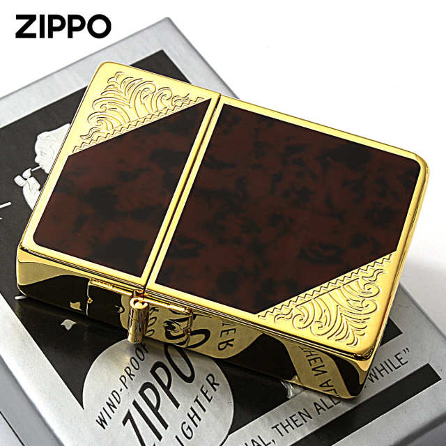 金運爆上げ　珍しい牡鹿半島産　大理石　一輪挿し Zippo ジッポー 1935レプリカ 大理石調 ベネチアンデザイン ブラウン