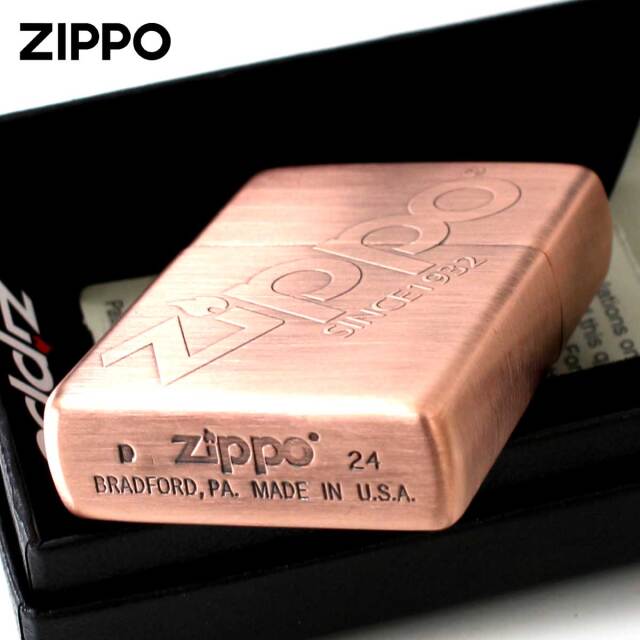 Zippo ジッポー ジッポ ロゴ ZIPPO LOGO 銅メッキ 古美仕上げ 206-Z