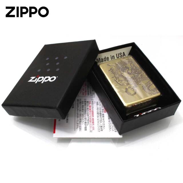 Zippo ジッポー 龍 ドラゴン 2面連続加工 DRAGON 真鍮いぶし仕上げ 2BI