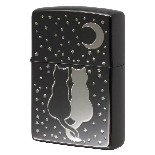 Zippo ジッポー ネコ 猫 月夜 Cat Moon シルエット ブラック