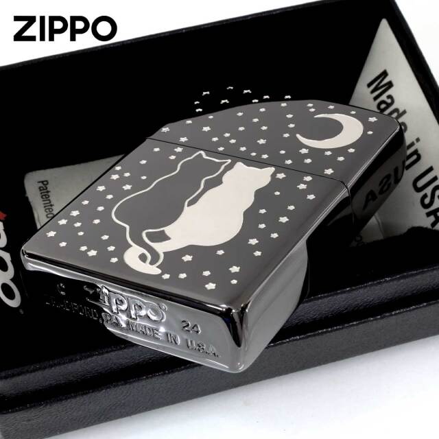 Zippo ジッポー ネコ 猫 月夜 Cat Moon シルエット ブラック 2BKS