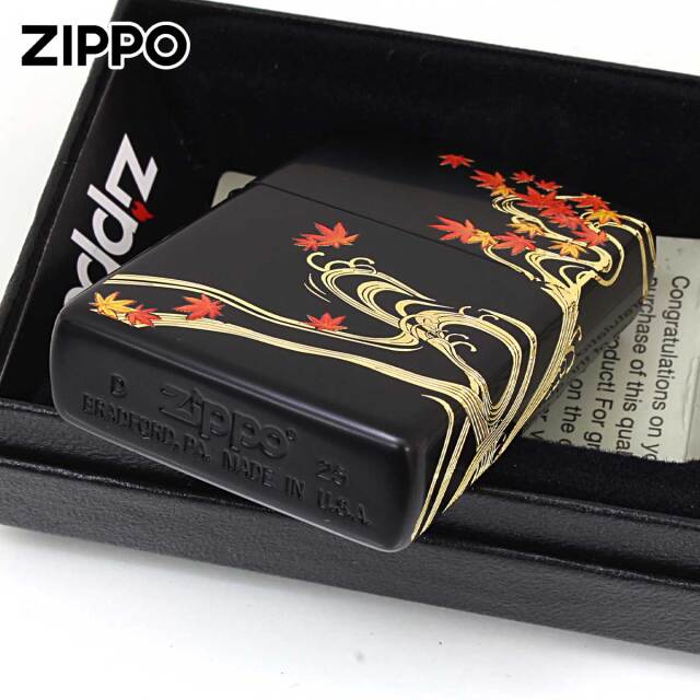 紅葉の彫金 Zippo ジッポー 和柄 日本 美 楓 紅葉 2BKG-MAPLE｜Zippo専門店