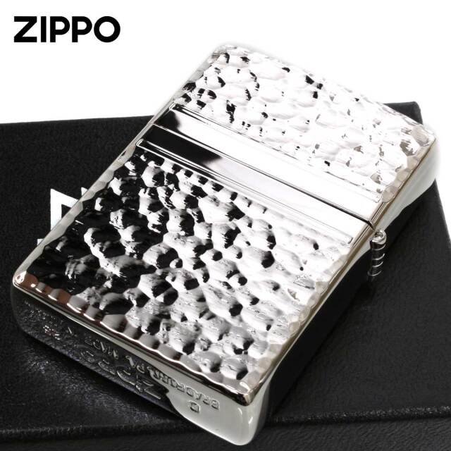 Zippo ジッポー ハンマートーン 槌目 ジッポ ロゴ 銀メッキ HAMMER