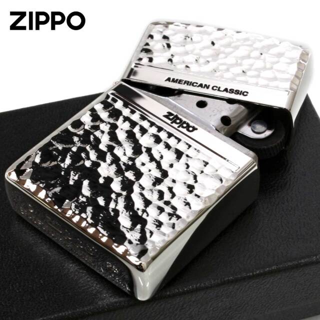 Zippo ジッポー ハンマートーン 槌目 ジッポ ロゴ 銀メッキ HAMMER