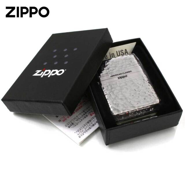 Zippo ジッポー ハンマートーン 槌目 ジッポ ロゴ 銀メッキ HAMMER